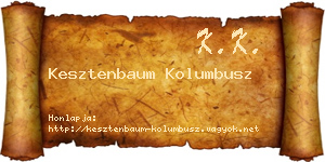 Kesztenbaum Kolumbusz névjegykártya
